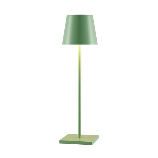 TFS RECHARGEABLE TABLE LAMP 3wLED D108 H380 IP54 1.5M 3000 K 300LM 2X2000mah GREEN SATIN
