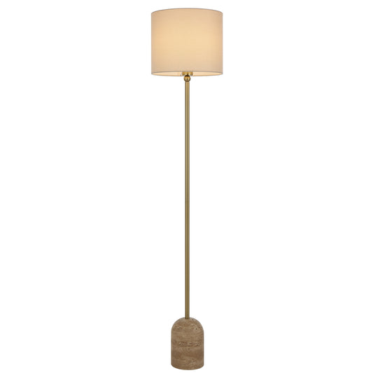 Segovia TFS FLOOR LAMP 25wE27max D:300 H:1550 FOOT SWT BEIGE TRAVERTINE/ANT GOLD/CREAM