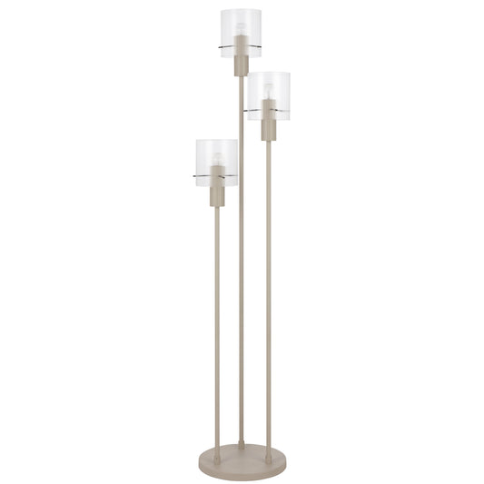 TFS FLOOR LAMP 3x25wE27max L:330 W:320 H:1560 foot swt GREY / CLEAR