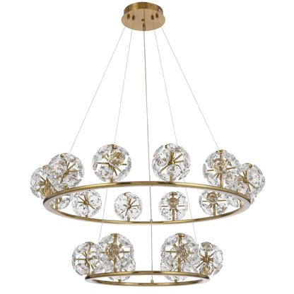 TFS 18LT PENDANT 6+12x3wLED D:900+500 1990Lm 3000K WIRE:2M NON DIM/ANT GOLD