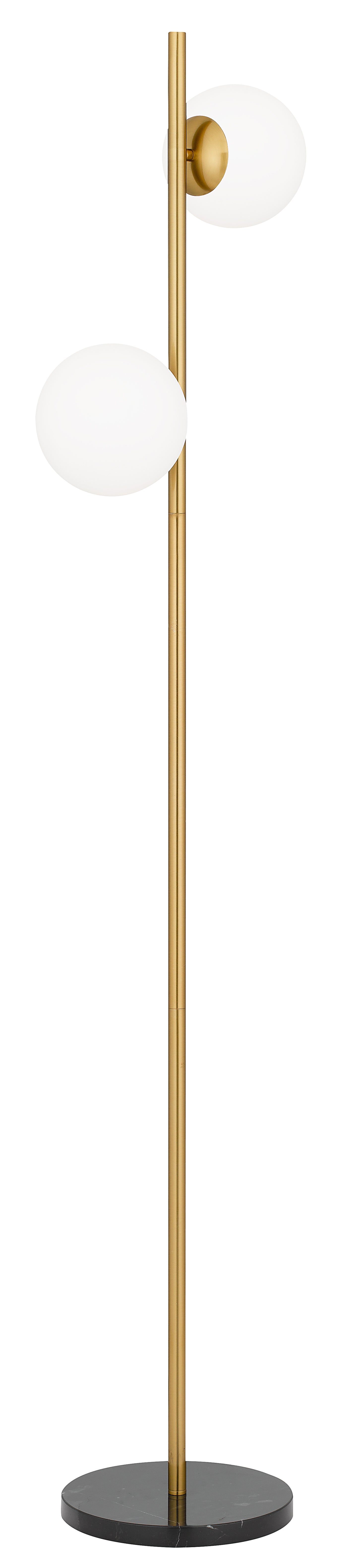 TFS 2 LIGHTS FLOOR LAMP 2x25wE27 D:240 H:150 ANT GOLD/BLCK MARBLE/OPAL MTT