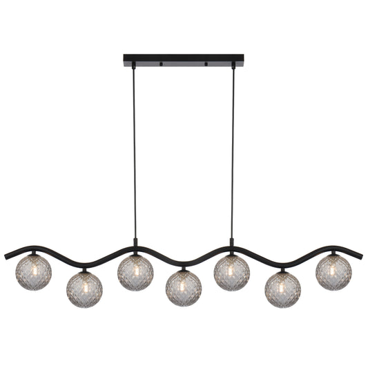 Altoline TFS 7LT PENDANT 7x6wG9max KIT L1150 W120 H200 CAB2m BLACK / SMOKE TEAR PATTERN
