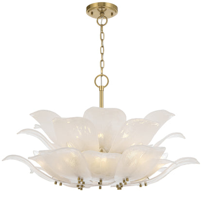 TFS 12LT PENDANT 12x25wE14max D:770 H:500 BRASS / 24pcs FROST GLASS