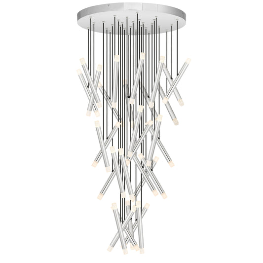TFS PENDANT 60*1.5wLED canopy D:600 PVC 3M 3000K IP20 NON-DIM CHROME