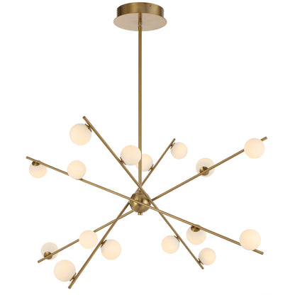 TFS 16 LT PENDANT 16x3wLED D970 H360 TRIAC-DIM ROD 2*600+ 1*300 ANT GOLD / OPAL MATT