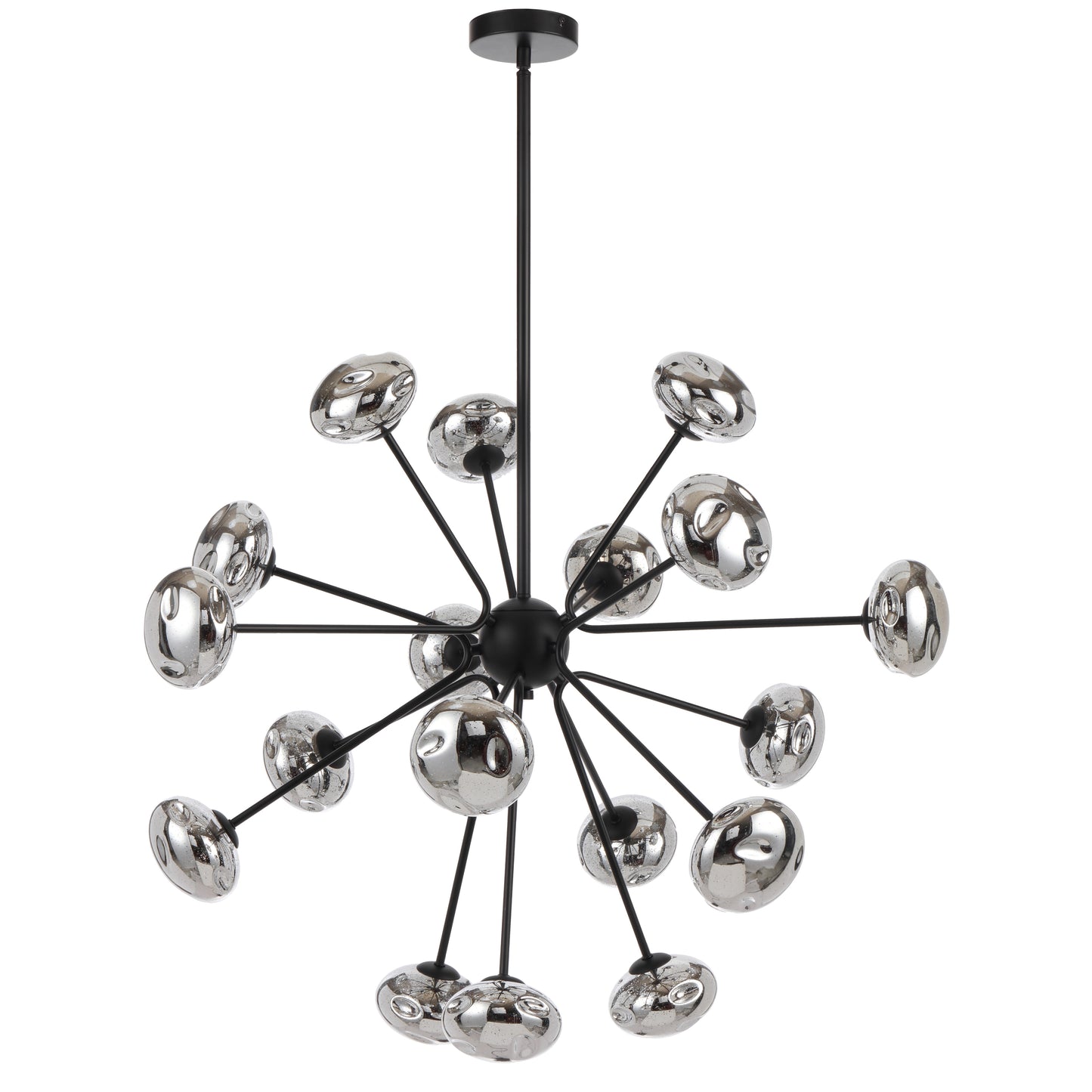 Alba TFS 18LT PENDANT 18x6wG9max D900 H650 ROD:2*600+1*300 BLACK MATT/MIRROR GLASS