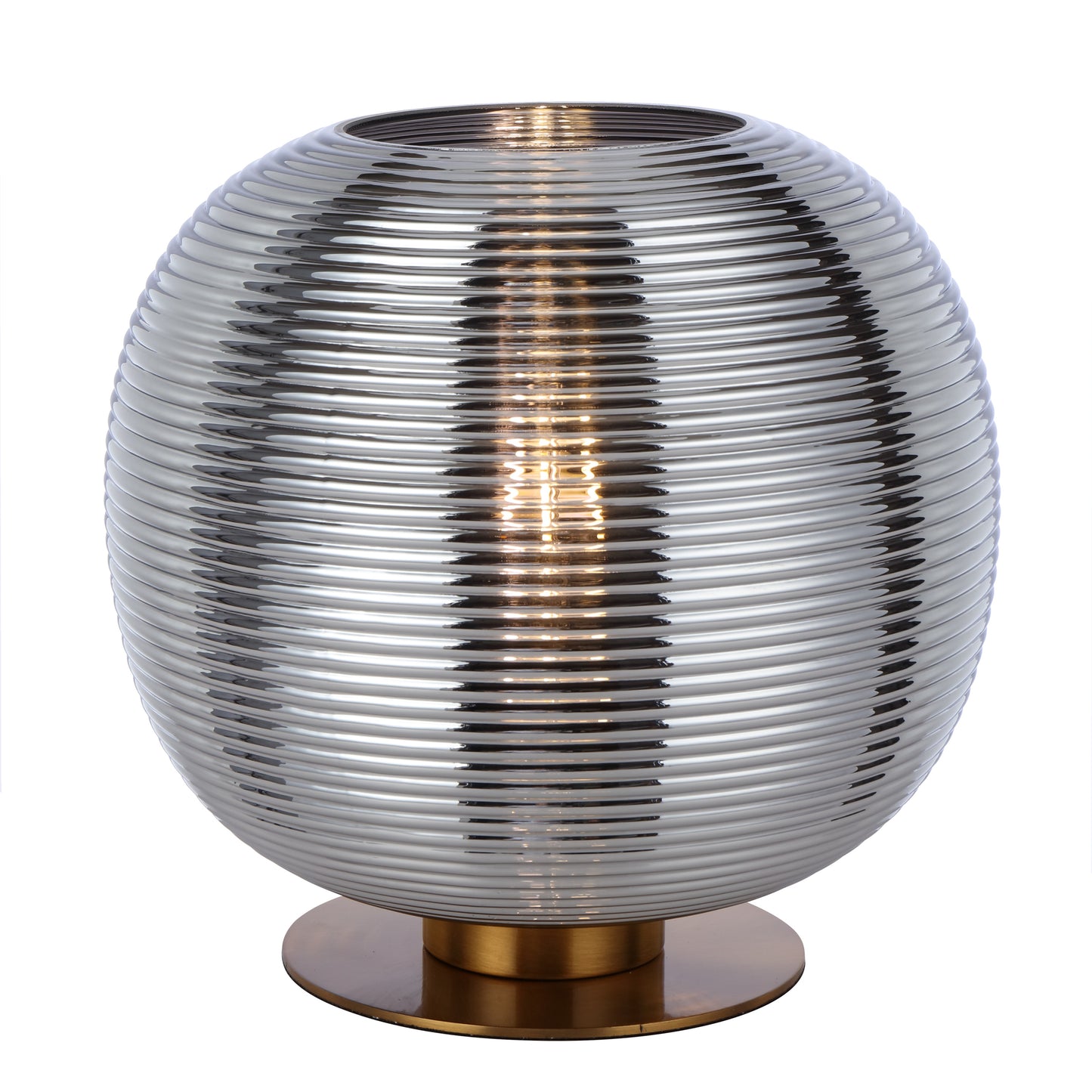 Vigo TFS Table Lamp – Antique Gold Base & Chrome Glass