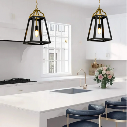 TFS 1LT PENDANT 25wE27 L:250 W:250 H:500 2M chain BLACK / ANTIQUE GOLD