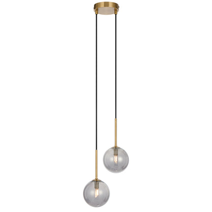 TFS 2LT PENDANT KIT 2x6wG9max L210 W120 H250 TEX2m ANT GOLD/ SMOKE