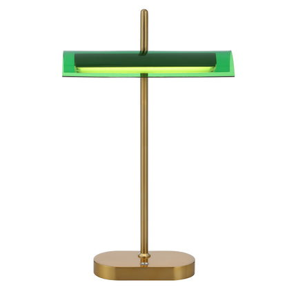 TFS TABLE LAMP 8wLED L250 H80 H400 3000K 3STEPTOUCH SWTCH DIM ANTIQUE GOLD/GREEN