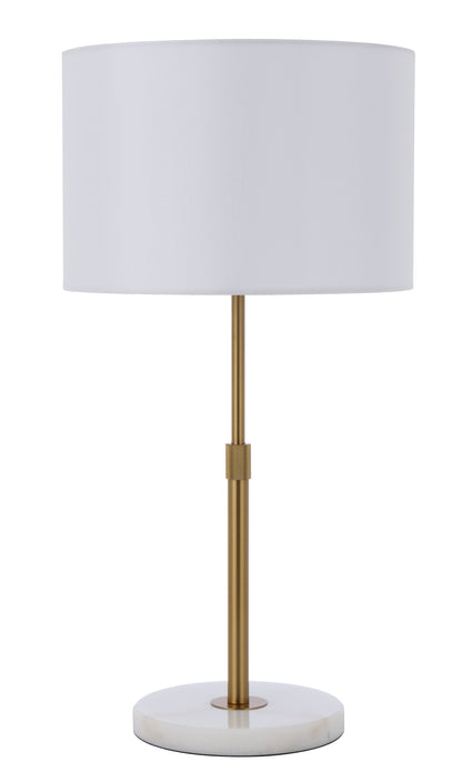 TFS TABLE LAMP 25wE27max H:550max D:300 inline switch WHITE MARBLE/ANT GOLD/IVORY