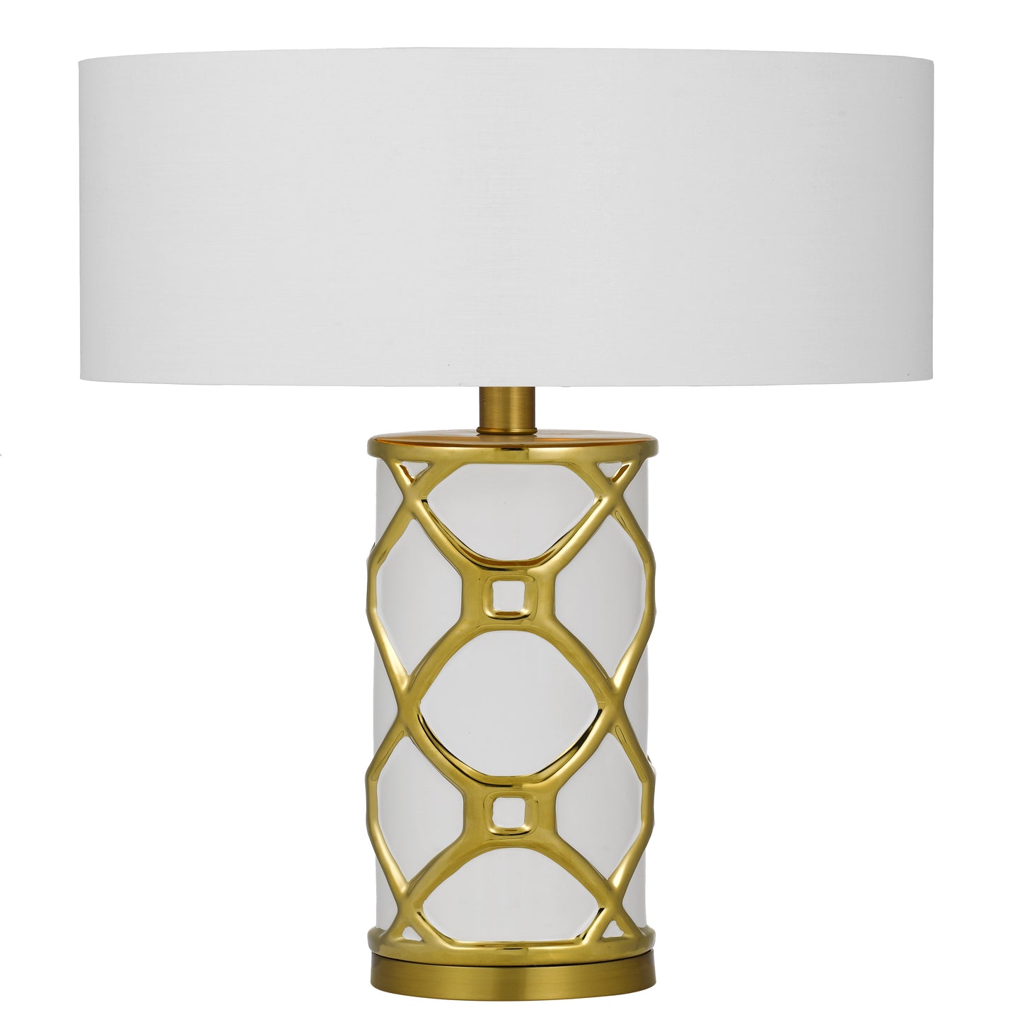 Segovia TFS Table Lamp – White Ceramic Base with White Shade