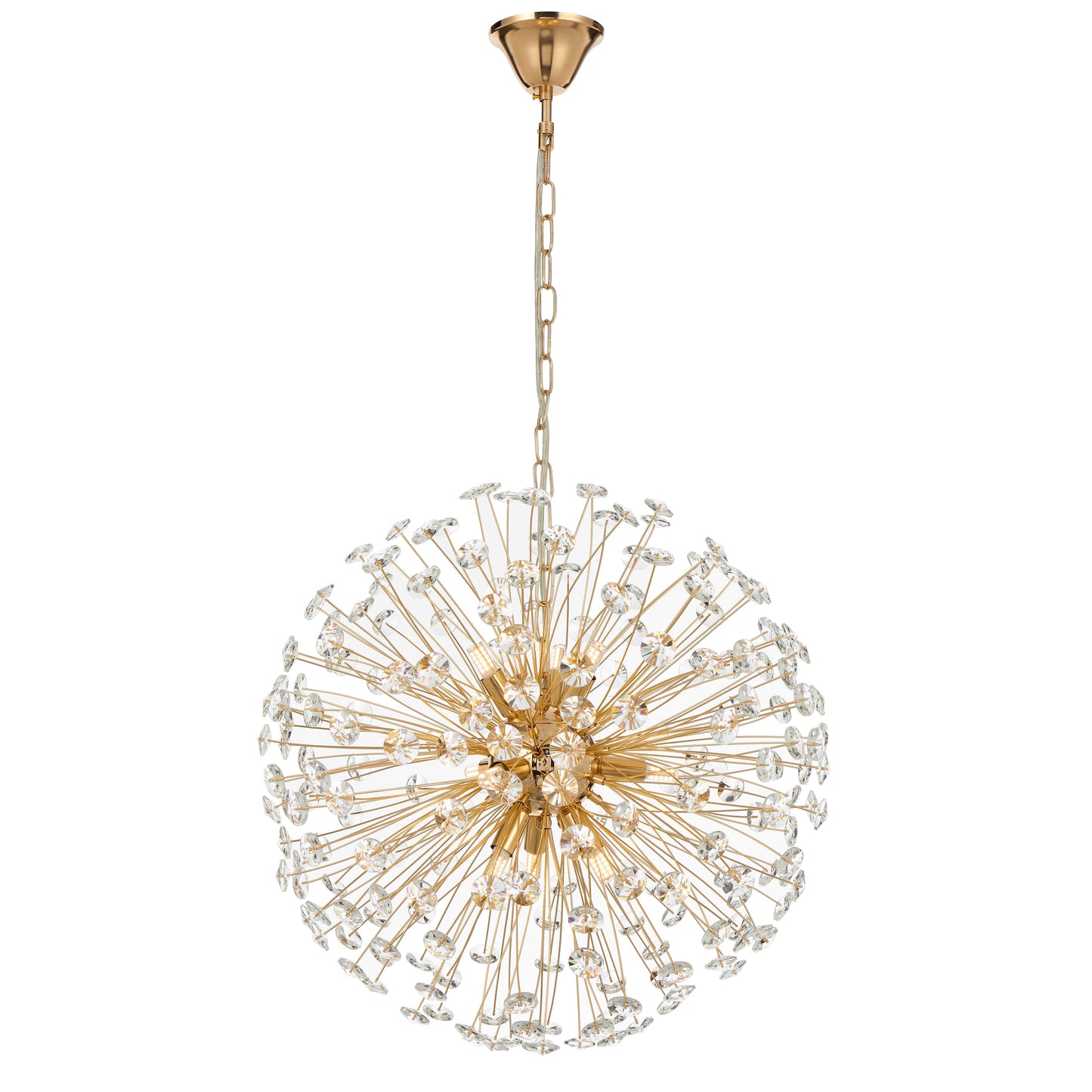Tarragona TFS 9 LT PENDANT 9x6wG9max D:500 CHAIN 2M CRYS H200 GOLD / CLEAR