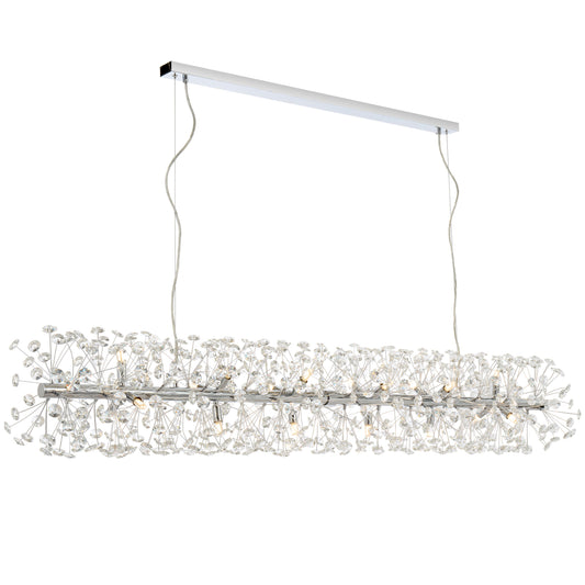 Braga TFS 18LT REC PENDANT 18x6wG9max L1680 W300 H300 CRYSTAL H130 CHROME / CLEAR