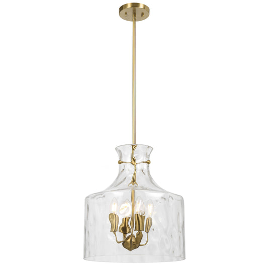 Altoville TFS 4LT PENDANT 4x25wE14max D:380 H:420 ROD 1.5m ANT GOLD / CLEAR WATER STREAK