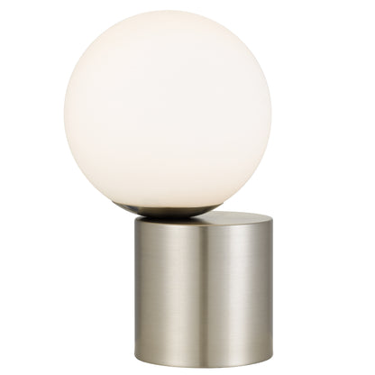 TFS TOUCH TABLE LAMP 5wE14 3000K D150 H250 NON-DIM NICKEL/OPAL MATT