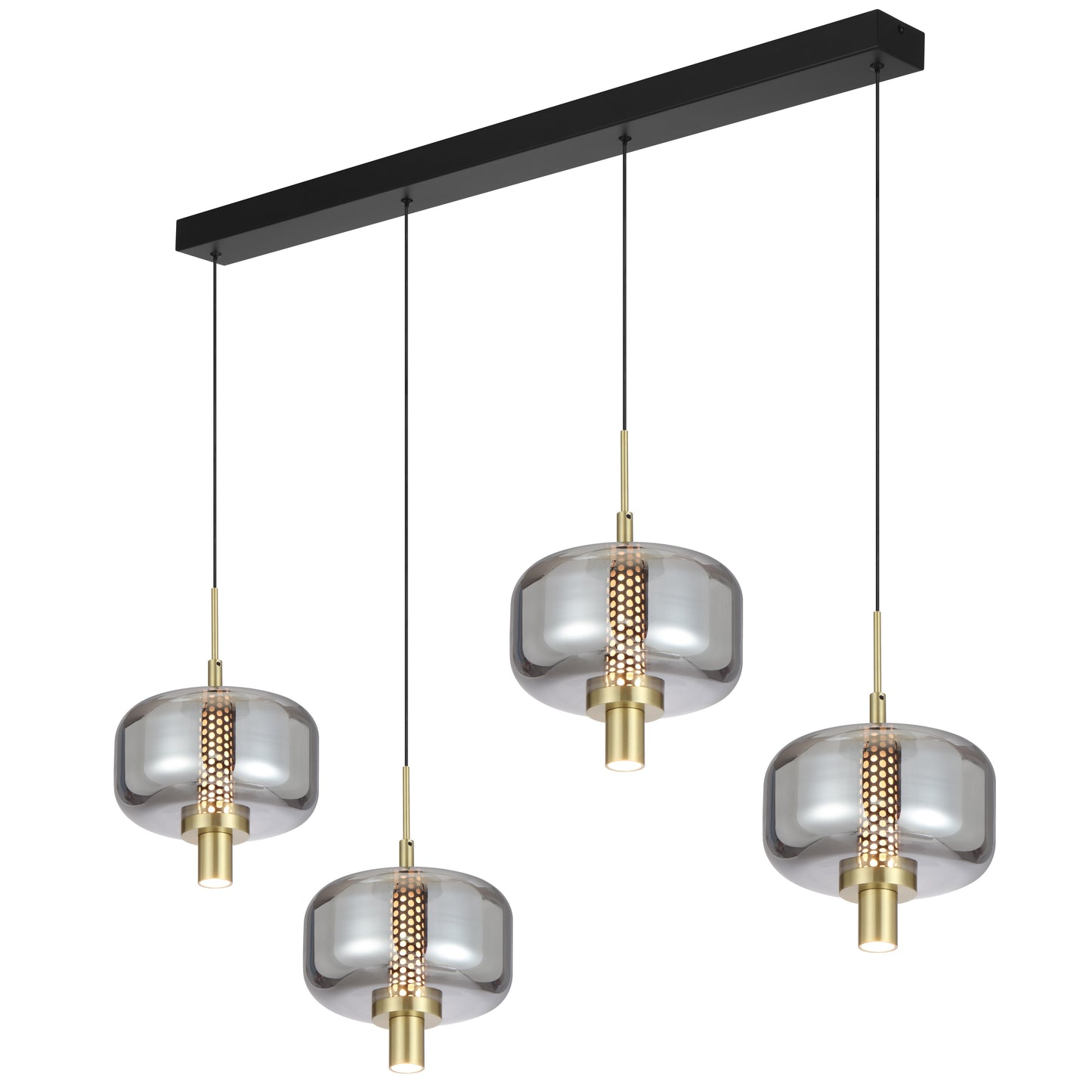 Cadiz TFS 4-Light Bar Pendant – Gold & Smoke Glass