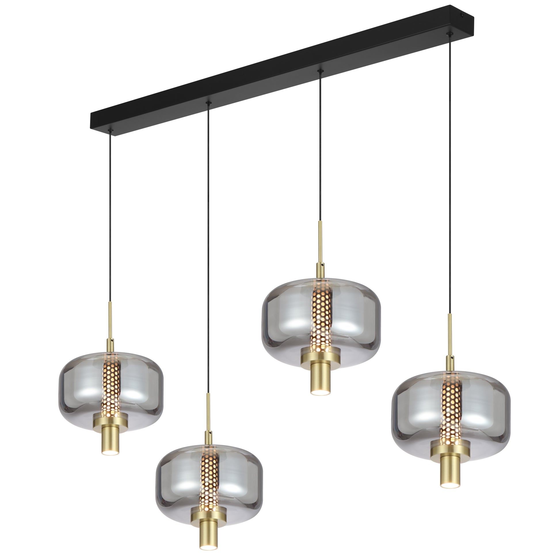 Cadiz TFS 4-Light Bar Pendant – Gold & Smoke Glass