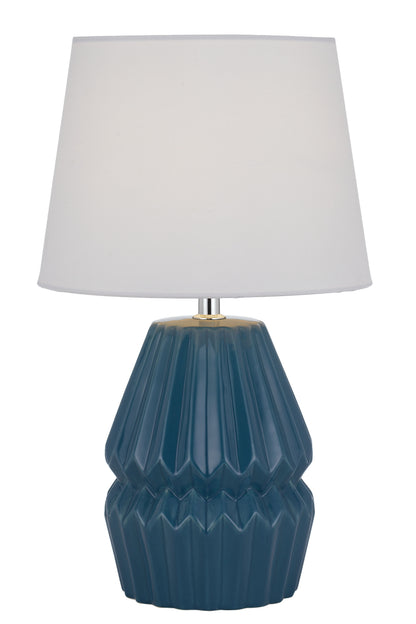 TFS CERAMIC TABLE LAMP 25wE27max H:385 D:230 BLUE/WHITE