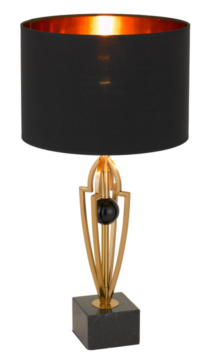 TFS TABLE LAMP 25wE27max D:350 H:700 Inline Switch BLACK / ANTIQUE GOLD