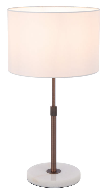 TFS TABLE LAMP 25wE27max H:550max D:300 inline switch WHITE MARBLE / BRONZE / IVORY