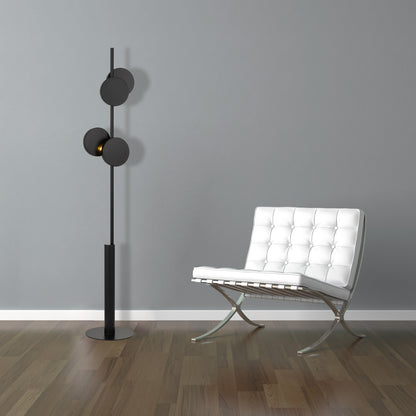TFS FLOOR LAMP 2x6wG9max D:280 H:1600 Foot Switch BLACK/BLACK