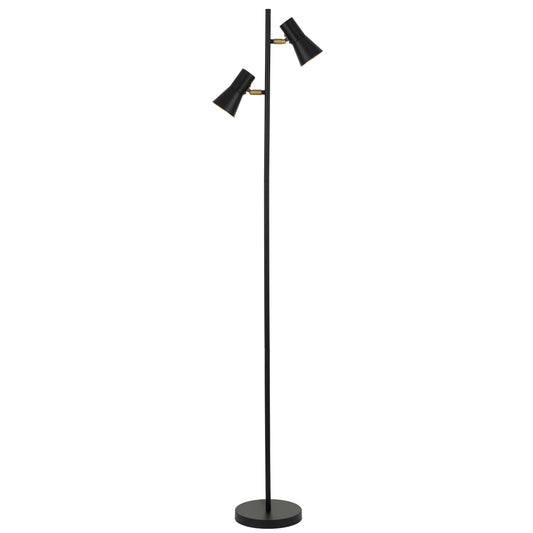 Toledo TFS FLOOR LAMP 2x6wGU10max 294x205x1530 FOOT SWT BLACK SATIN/BRAS/GOLDEN INSIDE