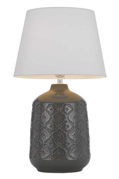 TFS CERAMIC TABLE LAMP 25wE27max H:535 D:300 GREY/WHITE