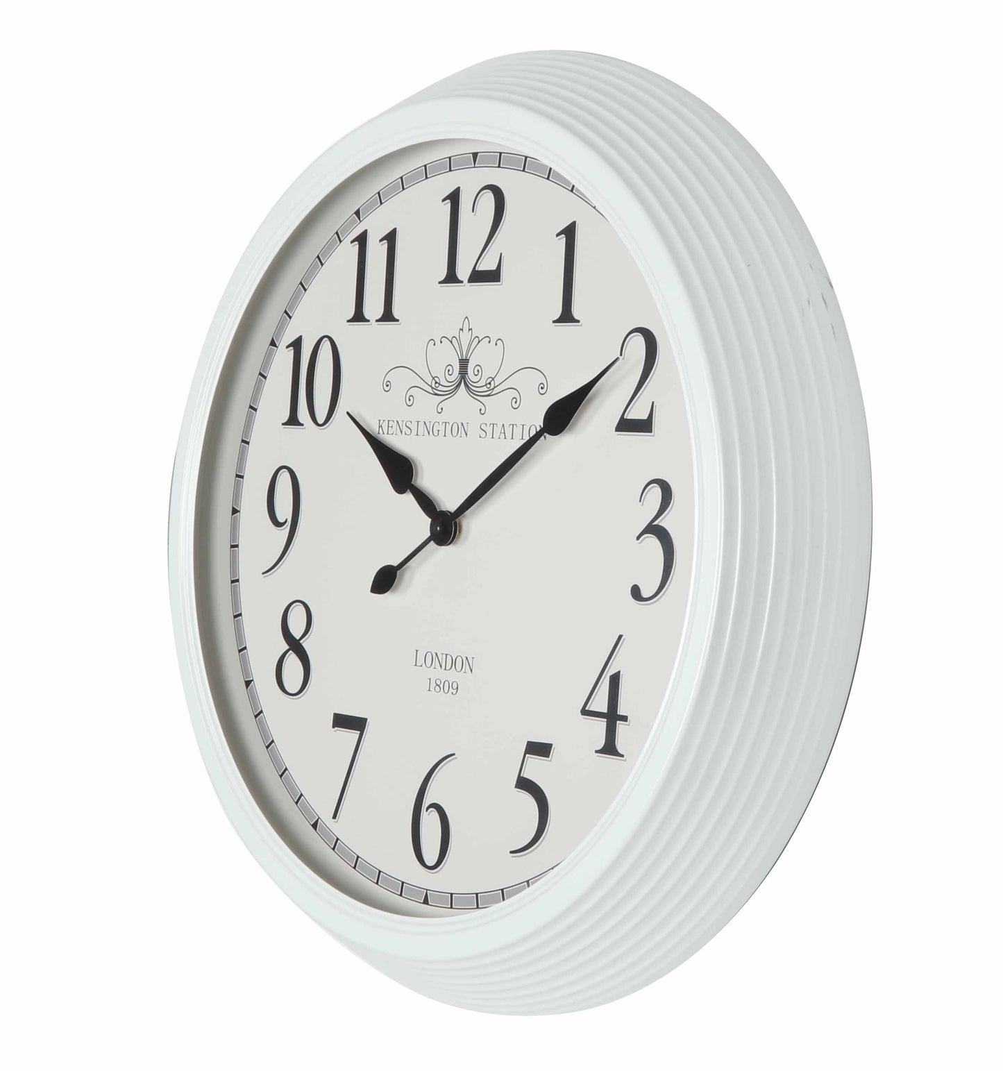Metal White Kensington Station Wall Clock