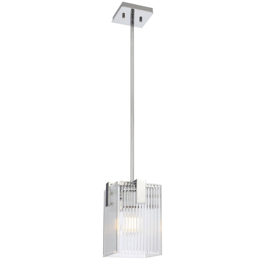 Zanomont TFS 1 LT PENDANT 25wE27max L180 W180 H250 rod (2*600+ 1*300) CHROME / CLEAR GLASS