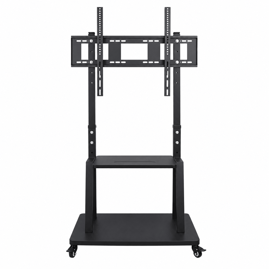 Mobile TV Stand Trolley with Wheels for 32 to 100 Inch TVs Black
