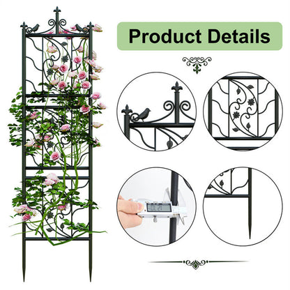 P&P 2pcs Tall Metal Garden Trellis Climbing Rose Plants Fence Animal Barrier Fence