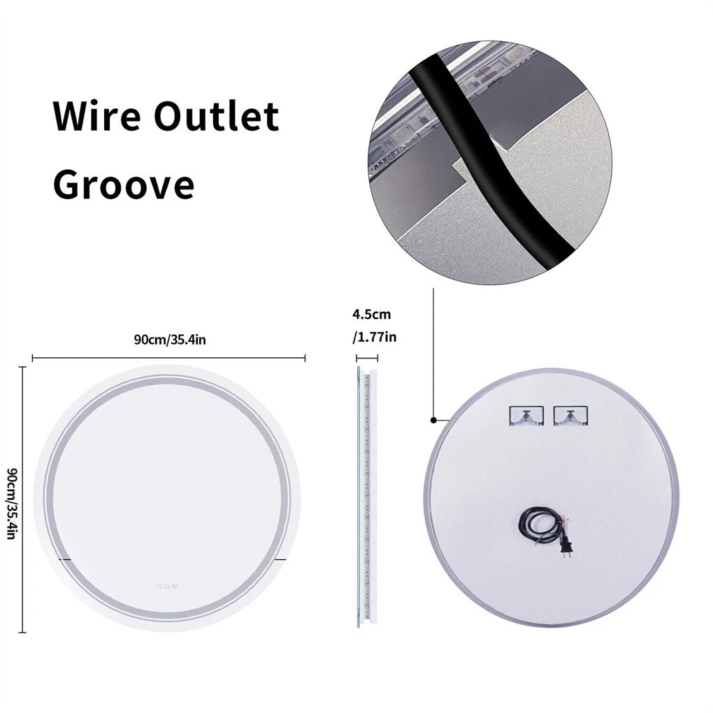 Wall mounted smart LED mirror with memory and touch control