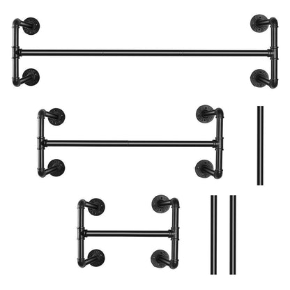 P&P Super Space-Saving Wall-Mounted Clothes Rack Detachable Garment Bar for Retail