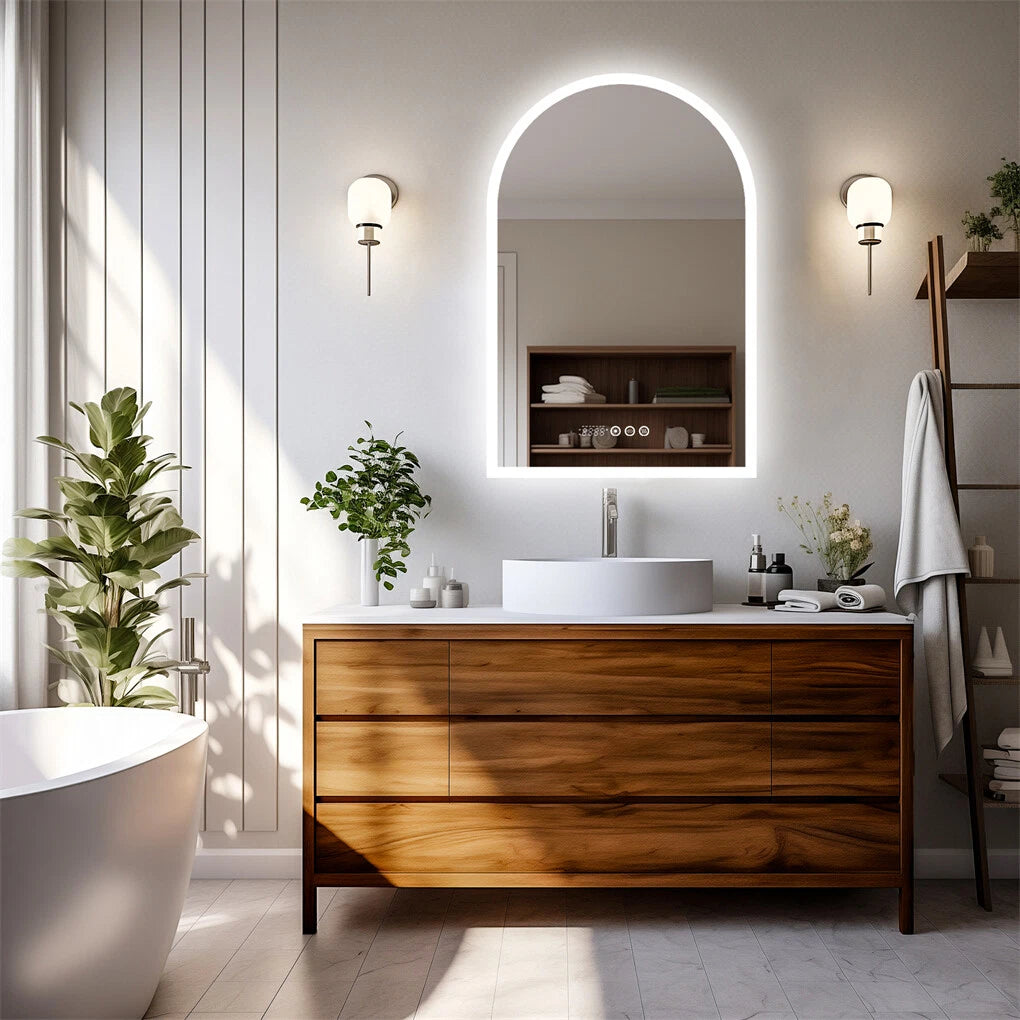 LUVODI arched LED bathroom mirror 60 by 90cm