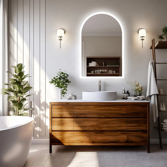 LUVODI arched LED bathroom mirror 60 by 90cm