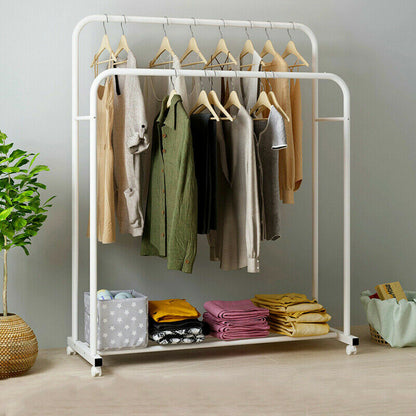 155cm mobile double clothes rail dimensions