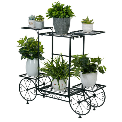 P&P Extra Large Metal Flower Cart Pot Rack Plant Display Stand Holder Home Decor