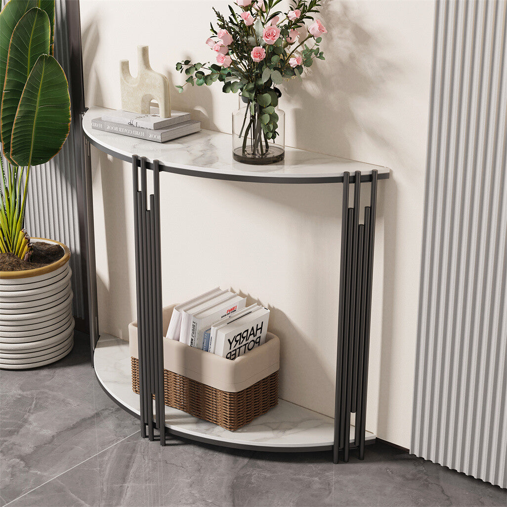 Buy Online: P&P Half Moon Marble Console Table in Australia