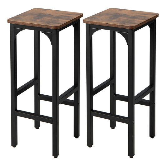 Bar Stools Set of 2 - Adjustable Height & Footrest