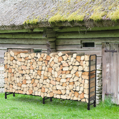 Powder-coated tubular iron firewood rack frame