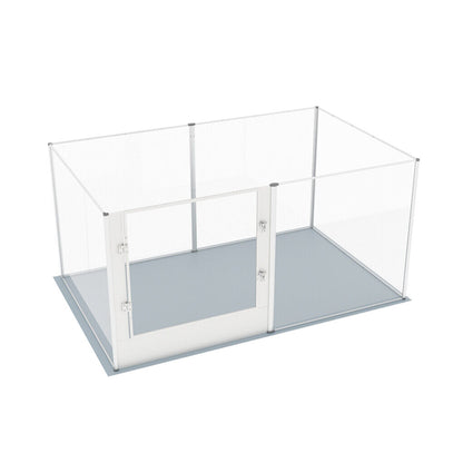 P&P 6 Panels Large Acrylic Dog Playpen Fence Lockable Thicken Pet Whelping Box w Mat