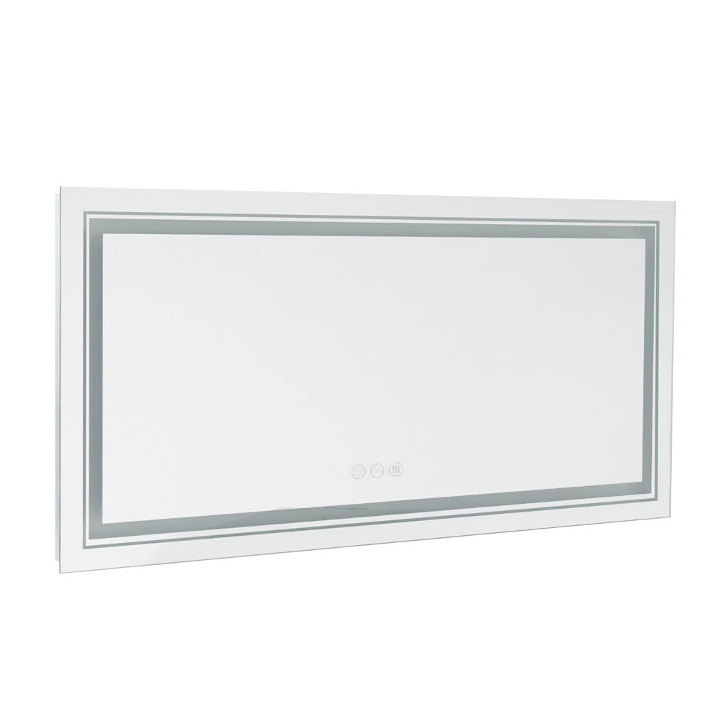 LED bathroom mirror illuminated edge detail