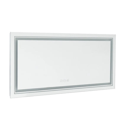 LED bathroom mirror illuminated edge detail