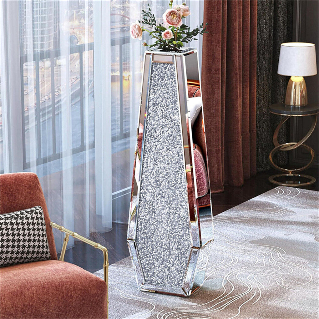 68cm silver mirrored vase for home decor