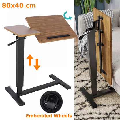 Adjustable mobile laptop desk with tiltable dual work surface