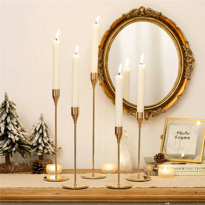 P&P 3X Taper Candle Holders Gold Table Decorative Candlestick Holder Wedding Dinning