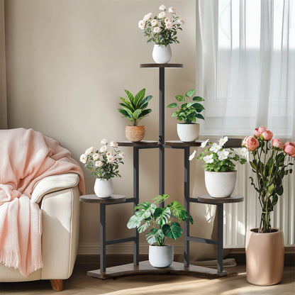 P&P 6 Tiered XXL Corner Plant Shelf Multiple Potted Flower Stand Balcony Garden