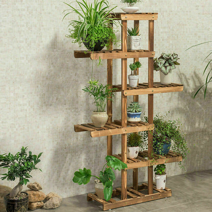Buy 52-inch wooden plant rack with storage compartments â€“ Australia