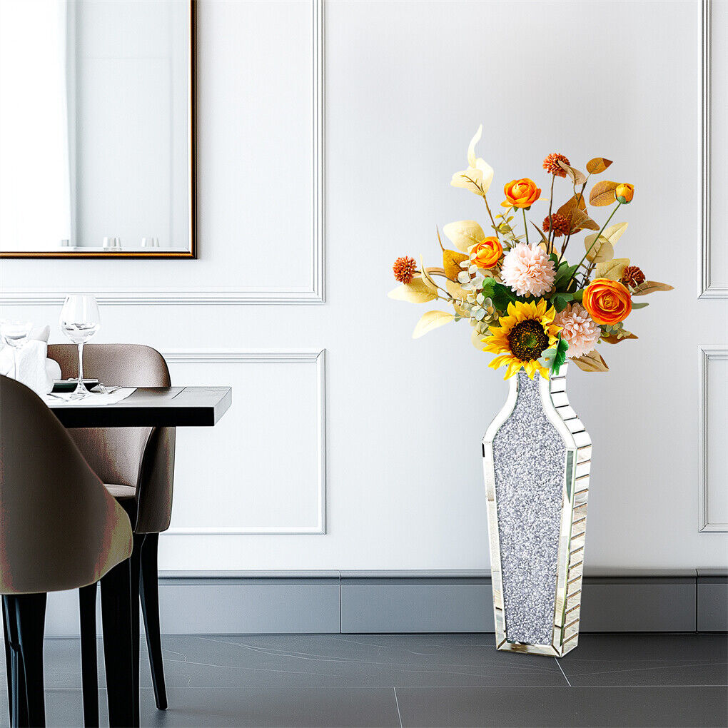 Shop P&P Tall Silver Crushed Diamond Vase - Elegant Home Decor - Australia